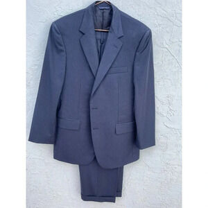 Brooks Brothers Madison Mens Long Sleeve Suit Pleated Front Pants Blue Sz 41R/35